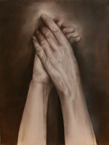charcoal, Hands, 4x5 ft